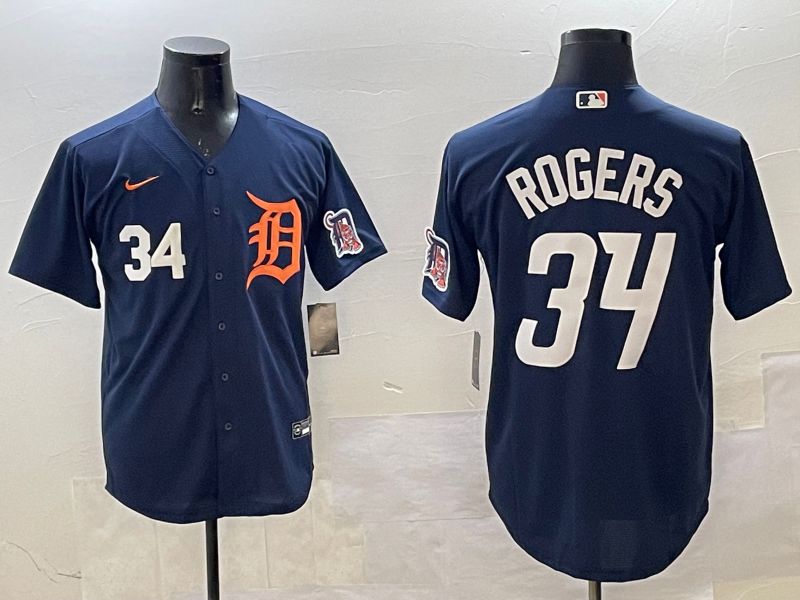 Men Detroit Tigers #34 Rogers Drak Blue Game 2025 Nike MLB Jersey style 4->colorado rockies->MLB Jersey